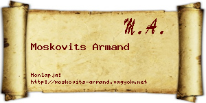 Moskovits Armand névjegykártya
